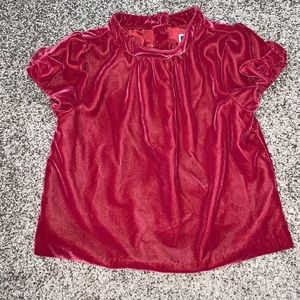 Janie and Jack Pink Velvet Girls Blouse